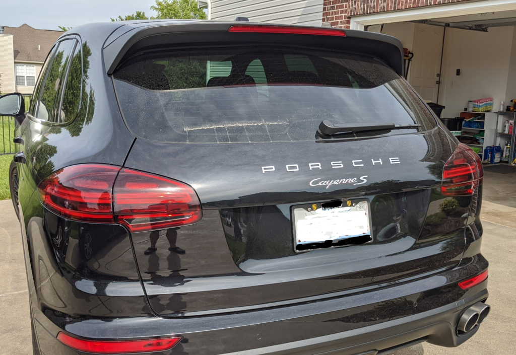 Back end of a dirty Cayenne
